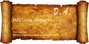 Dóczy Albert névjegykártya