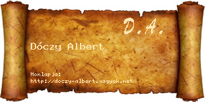 Dóczy Albert névjegykártya