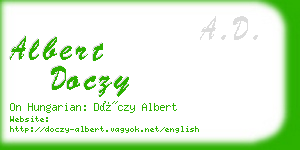 albert doczy business card